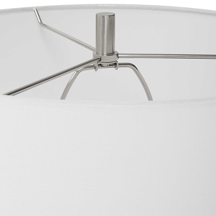 Patchwork One Light Table Lamp Brushed Nickel-Lamps-Uttermost-Lighting Design Store