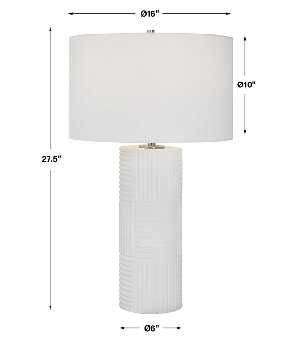 Patchwork One Light Table Lamp Brushed Nickel-Lamps-Uttermost-Lighting Design Store