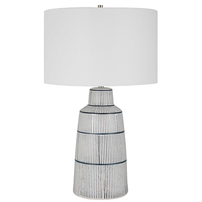 Breton One Light Table Lamp Polished Nickel-Lamps-Uttermost-Lighting Design Store