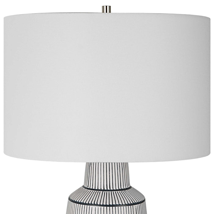 Breton One Light Table Lamp Polished Nickel-Lamps-Uttermost-Lighting Design Store