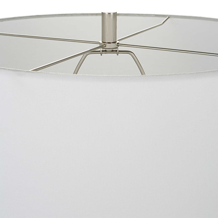 Breton One Light Table Lamp Polished Nickel-Lamps-Uttermost-Lighting Design Store