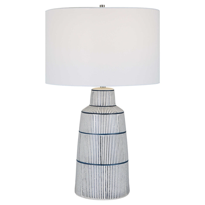 Breton One Light Table Lamp Polished Nickel-Lamps-Uttermost-Lighting Design Store
