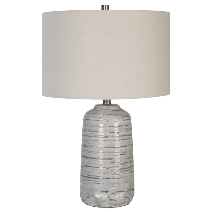 Cyclone One Light Table Lamp Brushed Nickel-Lamps-Uttermost-Lighting Design Store