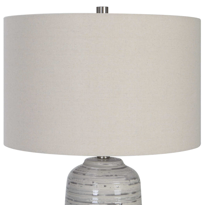 Cyclone One Light Table Lamp Brushed Nickel-Lamps-Uttermost-Lighting Design Store