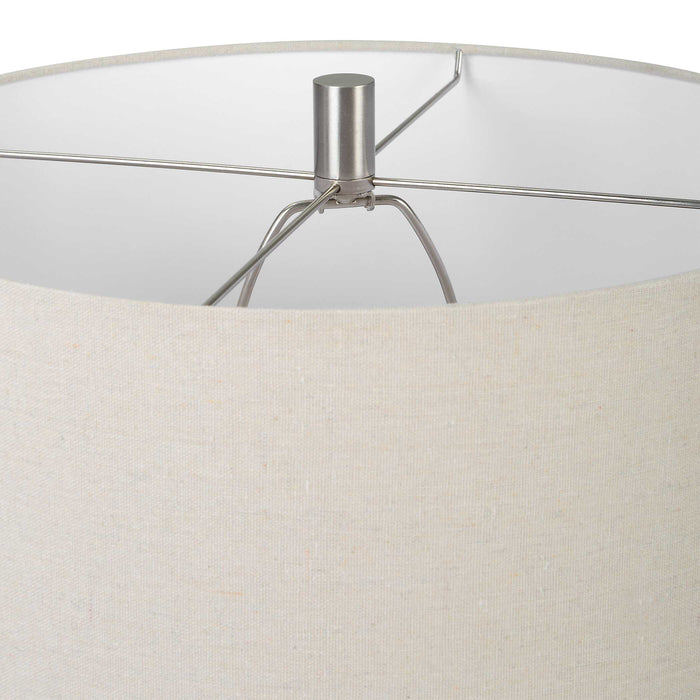 Cyclone One Light Table Lamp Brushed Nickel-Lamps-Uttermost-Lighting Design Store