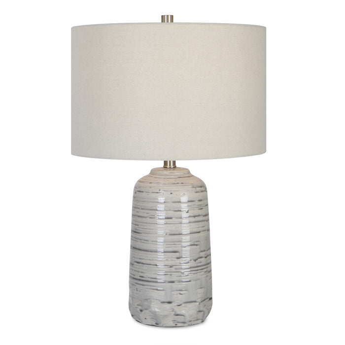 Cyclone One Light Table Lamp Brushed Nickel-Lamps-Uttermost-Lighting Design Store