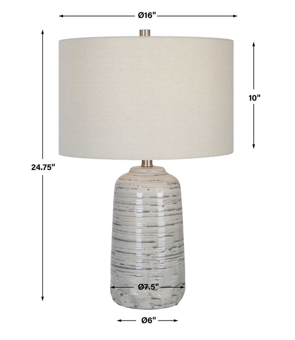 Cyclone One Light Table Lamp Brushed Nickel-Lamps-Uttermost-Lighting Design Store