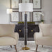 Summit One Light Floor Lamp Antique Brass-Lamps-Uttermost-Lighting Design Store