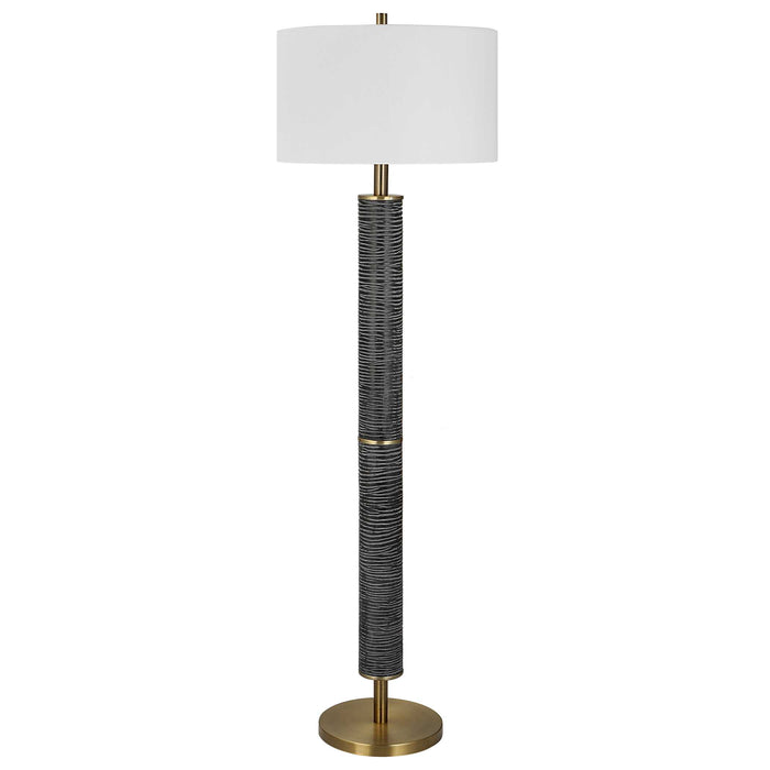 Summit One Light Floor Lamp Antique Brass-Lamps-Uttermost-Lighting Design Store