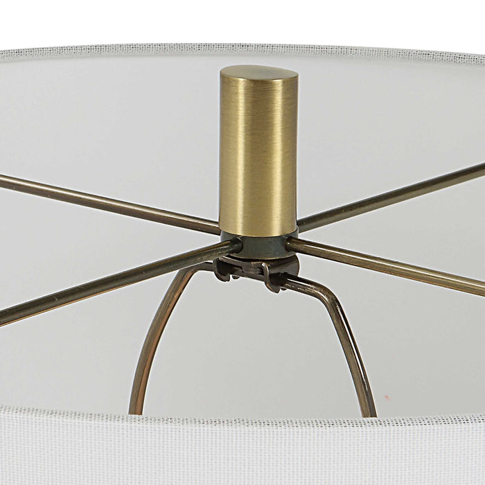 Summit One Light Floor Lamp Antique Brass-Lamps-Uttermost-Lighting Design Store