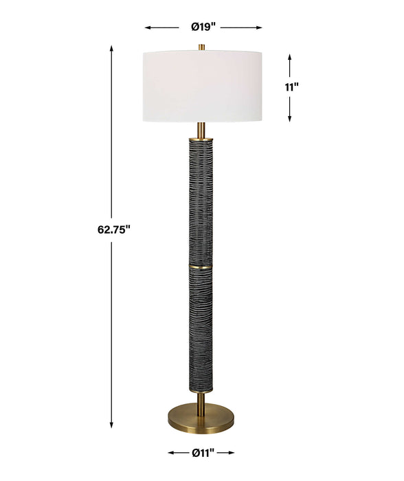 Summit One Light Floor Lamp Antique Brass-Lamps-Uttermost-Lighting Design Store