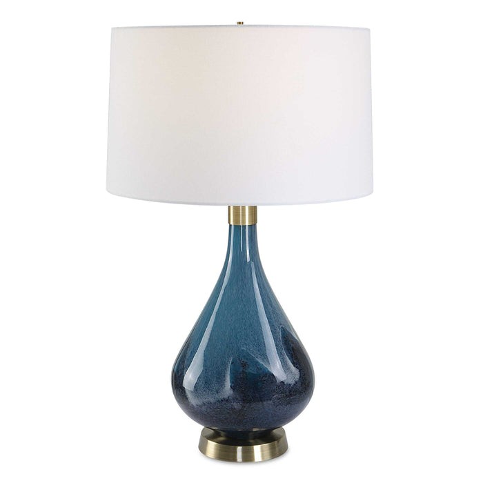 Riviera One Light Table Lamp Antique Brass-Lamps-Uttermost-Lighting Design Store