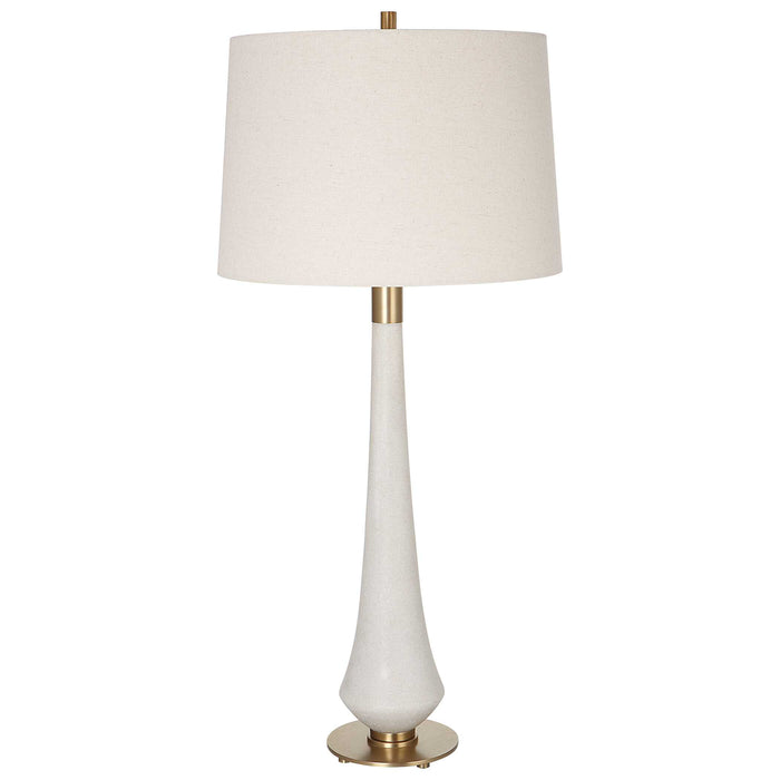Marille One Light Table Lamp Brushed Brass-Lamps-Uttermost-Lighting Design Store