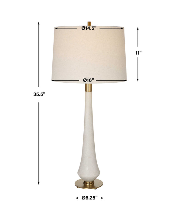 Marille One Light Table Lamp Brushed Brass-Lamps-Uttermost-Lighting Design Store