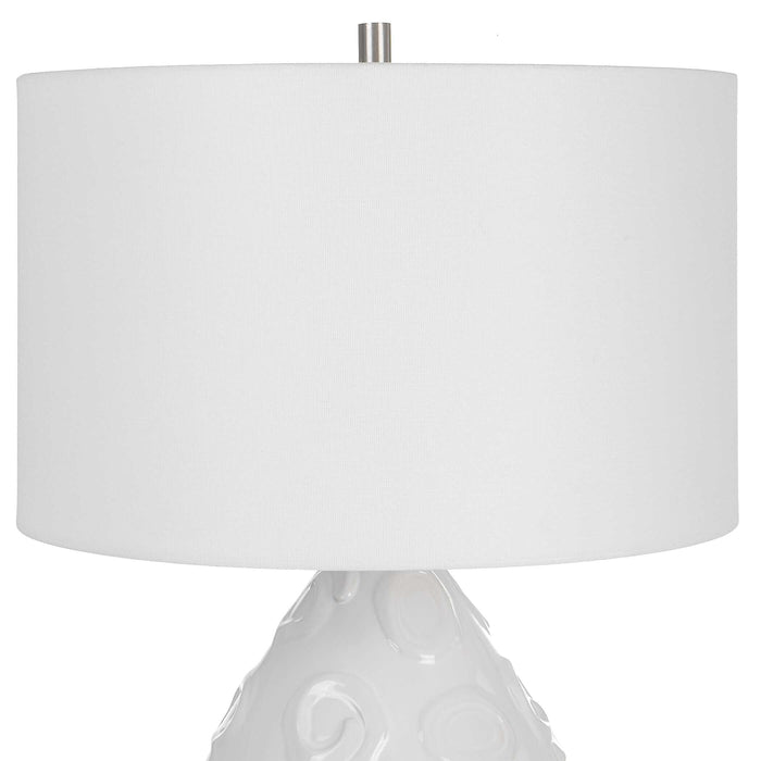 Loop One Light Table Lamp Brushed Nickel-Lamps-Uttermost-Lighting Design Store