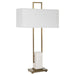 Column One Light Table Lamp Plated Brass-Lamps-Uttermost-Lighting Design Store