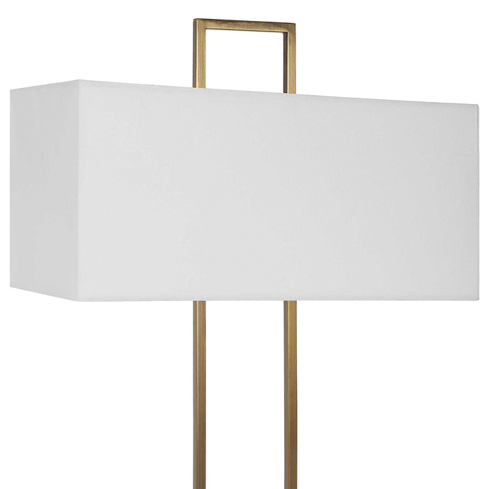 Column One Light Table Lamp Plated Brass-Lamps-Uttermost-Lighting Design Store