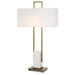 Column One Light Table Lamp Plated Brass-Lamps-Uttermost-Lighting Design Store