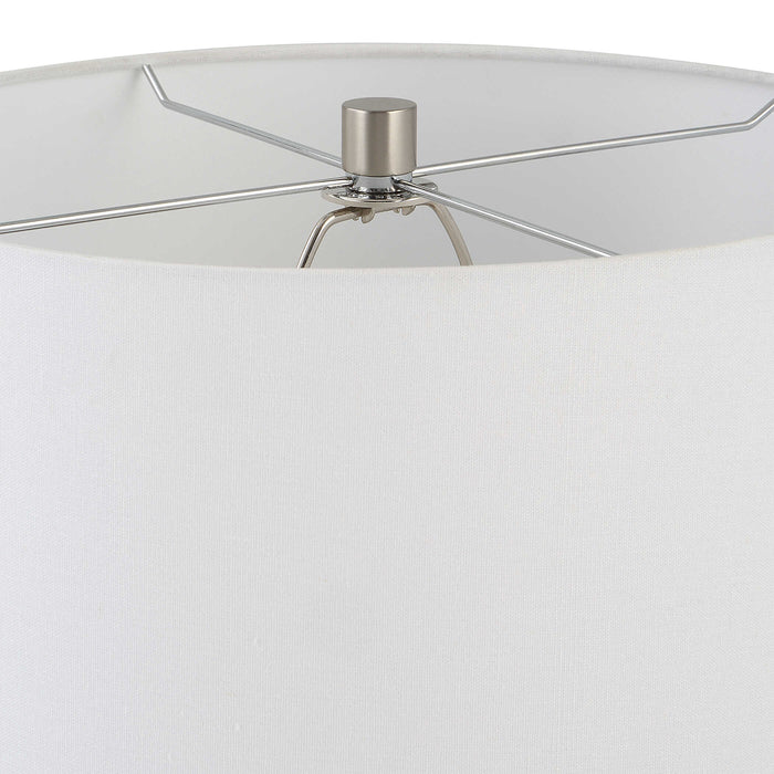Campa One Light Table Lamp Brushed Nickel-Lamps-Uttermost-Lighting Design Store