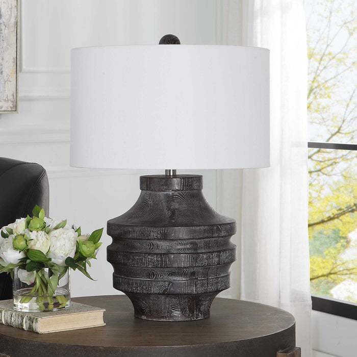 Timber One Light Table Lamp Black-Lamps-Uttermost-Lighting Design Store