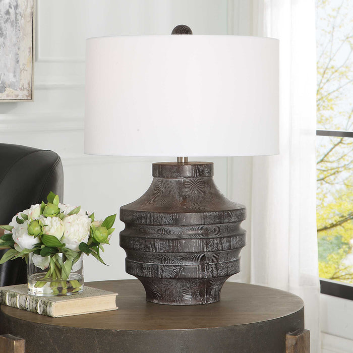 Timber One Light Table Lamp Black-Lamps-Uttermost-Lighting Design Store
