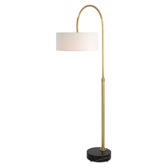 Huxford One Light Floor Lamp Antique Brushed Brass-Lamps-Uttermost-Lighting Design Store
