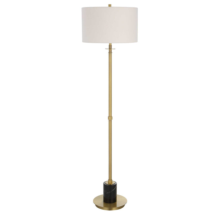 Guard One Light Floor Lamp Antiqued Plated Brass-Lamps-Uttermost-Lighting Design Store