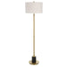 Guard One Light Floor Lamp Antiqued Plated Brass-Lamps-Uttermost-Lighting Design Store