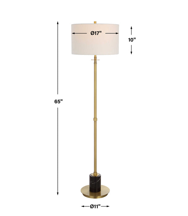 Guard One Light Floor Lamp Antiqued Plated Brass-Lamps-Uttermost-Lighting Design Store
