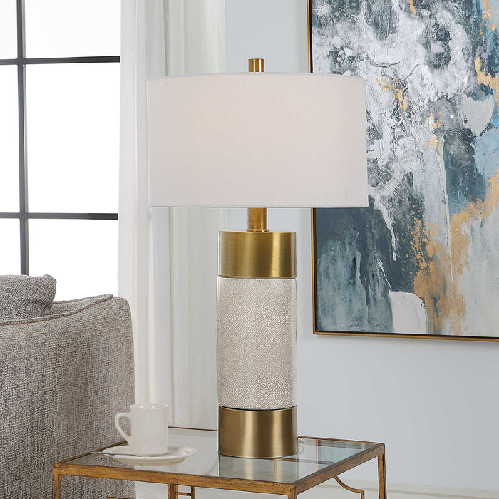 Adelia One Light Table Lamp Antique Brass Iron-Lamps-Uttermost-Lighting Design Store