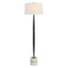 Miraz One Light Floor Lamp Brushed Brass-Lamps-Uttermost-Lighting Design Store