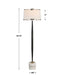 Miraz One Light Floor Lamp Brushed Brass-Lamps-Uttermost-Lighting Design Store