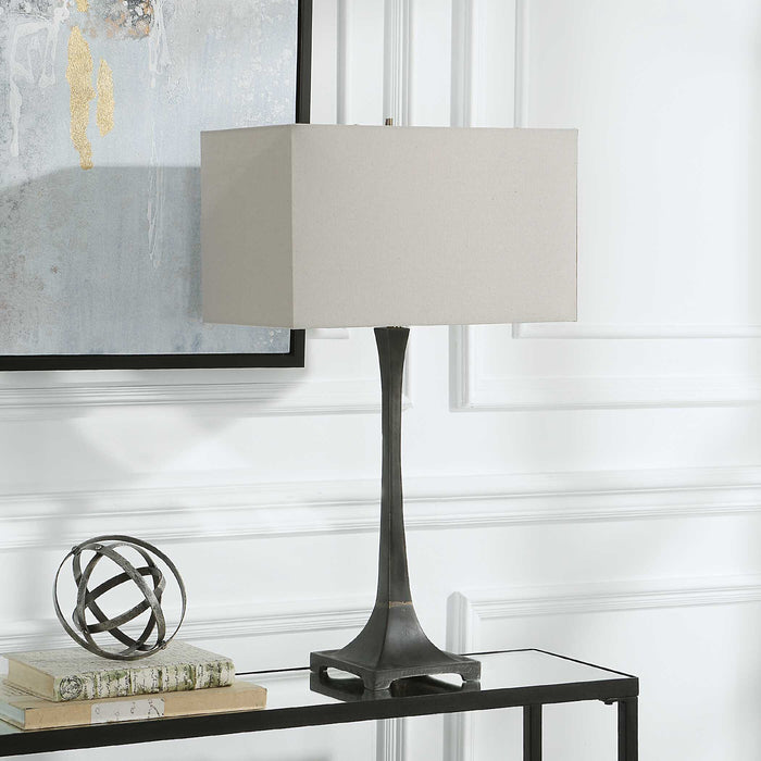 Reydan One Light Table Lamp Rustic Black-Lamps-Uttermost-Lighting Design Store