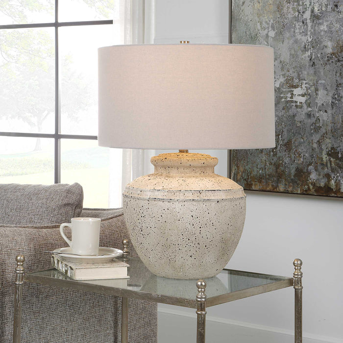 Artifact One Light Table Lamp Brushed Nickel-Lamps-Uttermost-Lighting Design Store