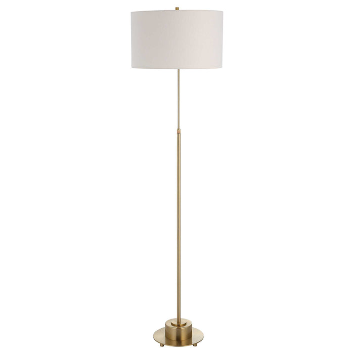Prominence One Light Floor Lamp Brushed Antique Brass-Lamps-Uttermost-Lighting Design Store