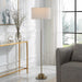 Prominence One Light Floor Lamp Brushed Antique Brass-Lamps-Uttermost-Lighting Design Store