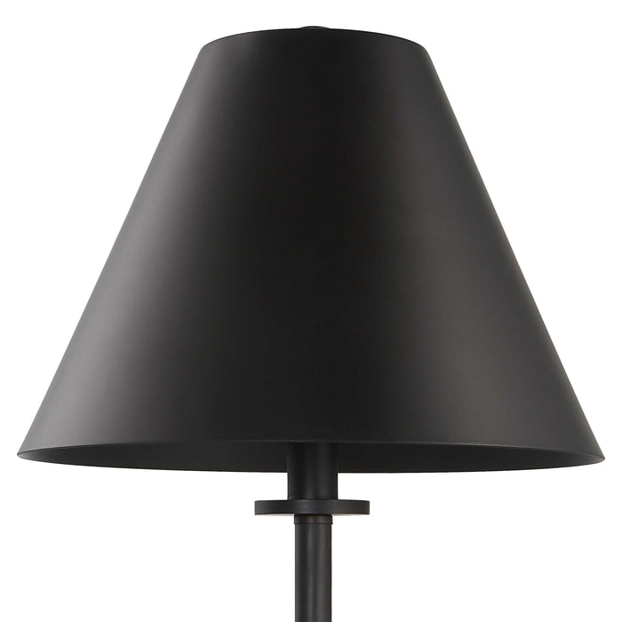 Pilot One Light Buffet Lamp Satin Black-Lamps-Uttermost-Lighting Design Store