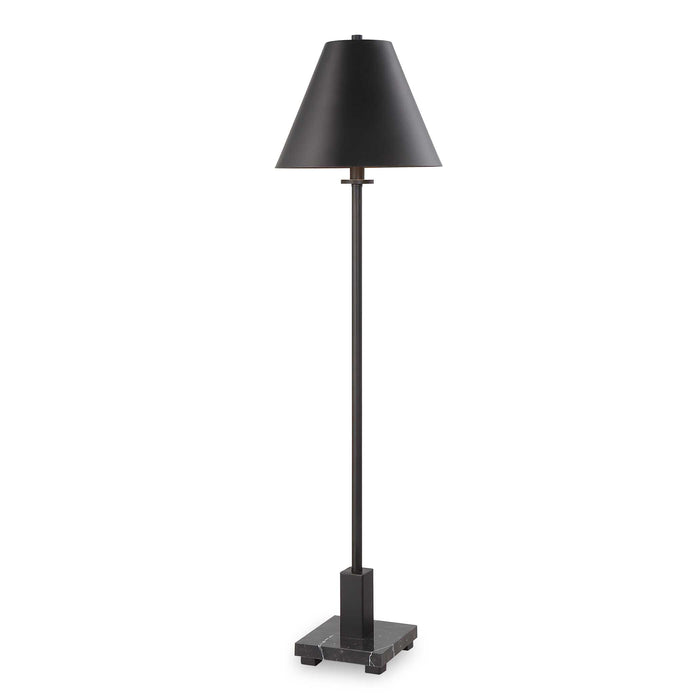 Pilot One Light Buffet Lamp Satin Black-Lamps-Uttermost-Lighting Design Store