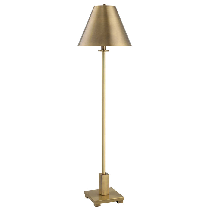 Pilot One Light Buffet Lamp Plated Brushed Brass-Lamps-Uttermost-Lighting Design Store