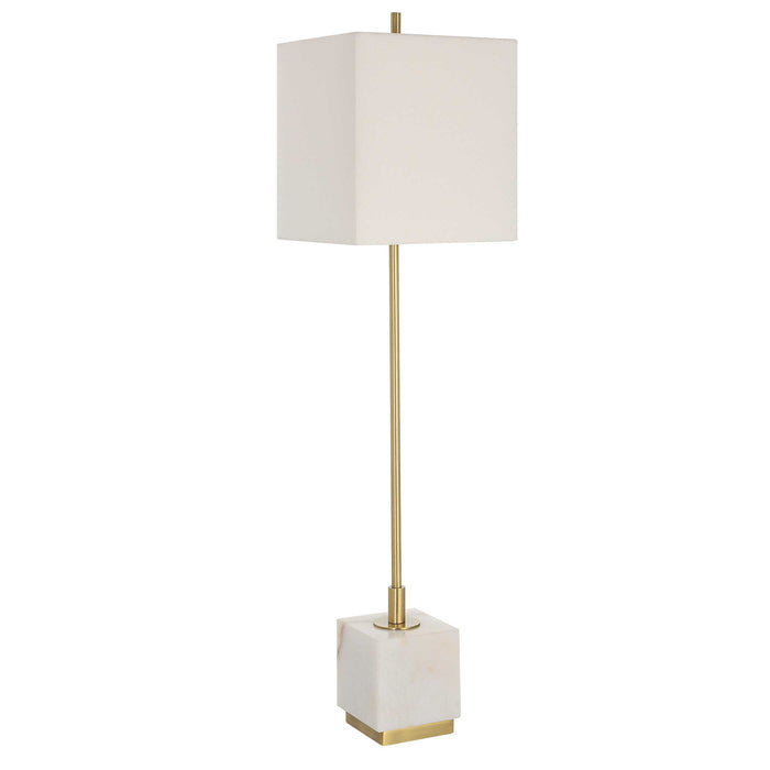 Escort One Light Buffet Lamp Plated Brushed Brass-Lamps-Uttermost-Lighting Design Store