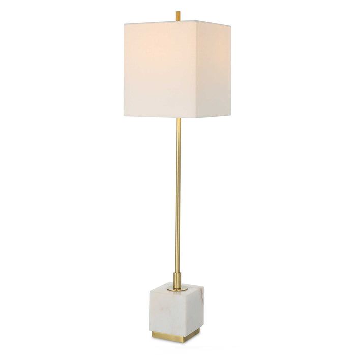 Escort One Light Buffet Lamp Plated Brushed Brass-Lamps-Uttermost-Lighting Design Store