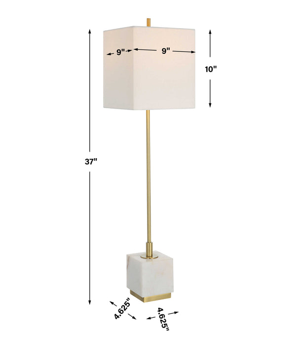 Escort One Light Buffet Lamp Plated Brushed Brass-Lamps-Uttermost-Lighting Design Store