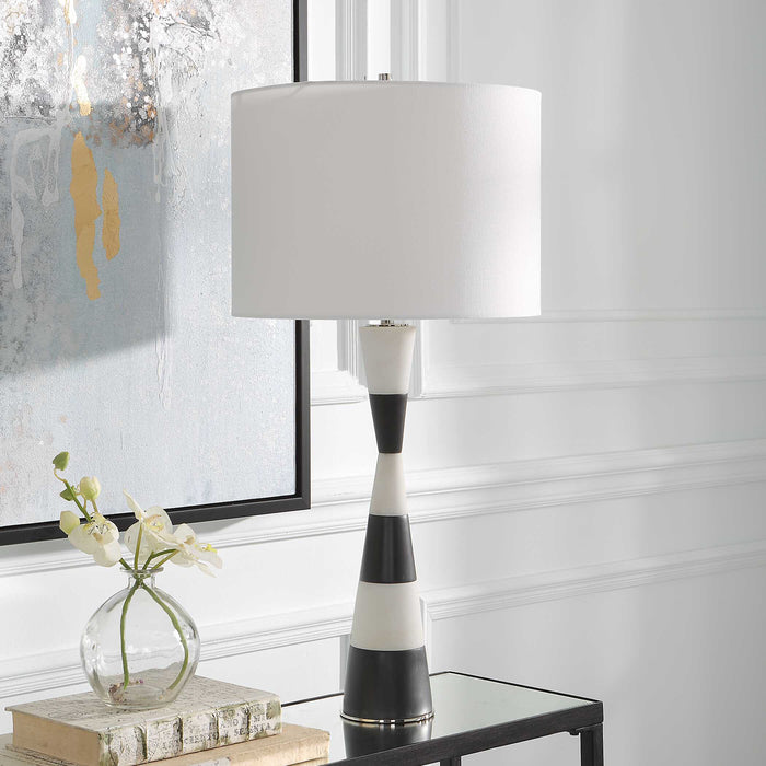 Bandeau One Light Table Lamp Polished Nickel-Lamps-Uttermost-Lighting Design Store