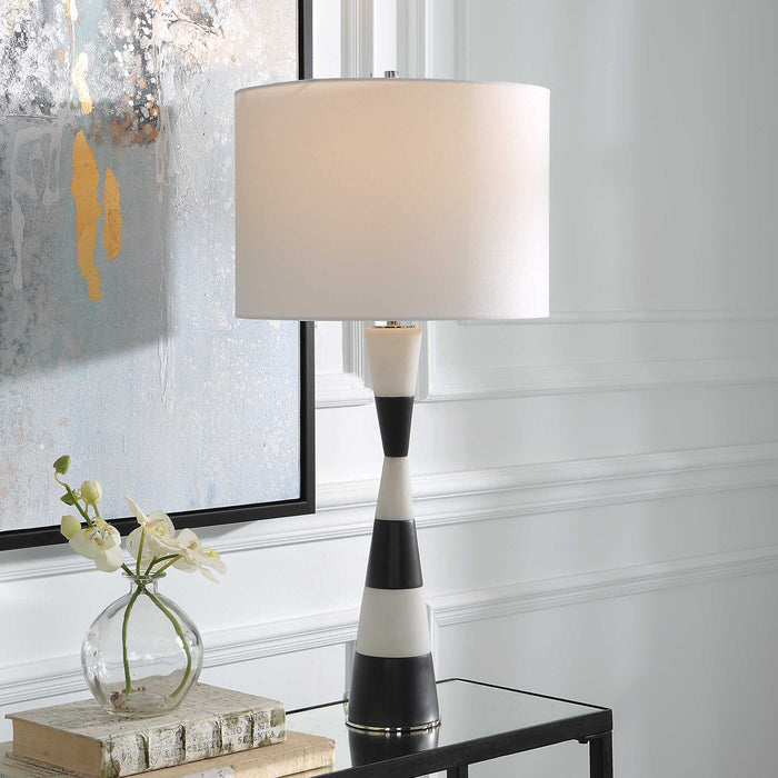 Bandeau One Light Table Lamp Polished Nickel-Lamps-Uttermost-Lighting Design Store