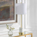 Turret One Light Buffet Lamp Brushed Gold-Lamps-Uttermost-Lighting Design Store