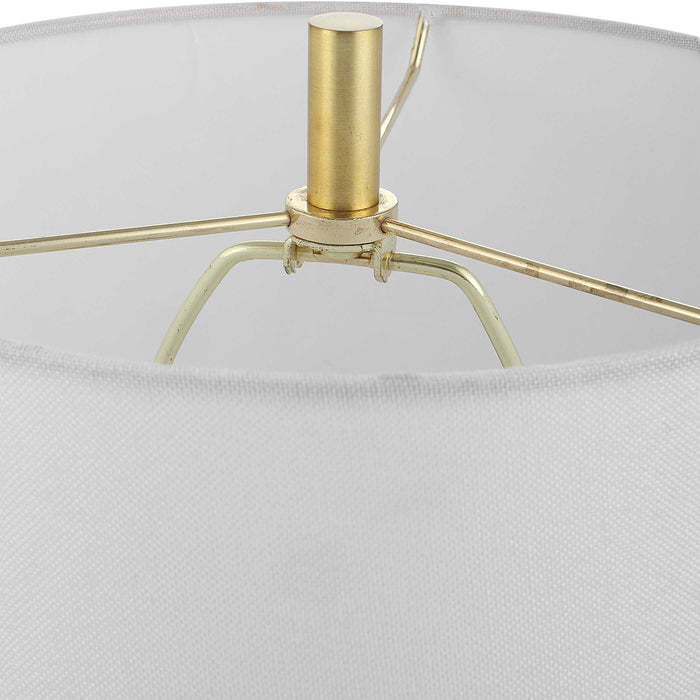 Turret One Light Buffet Lamp Brushed Gold-Lamps-Uttermost-Lighting Design Store