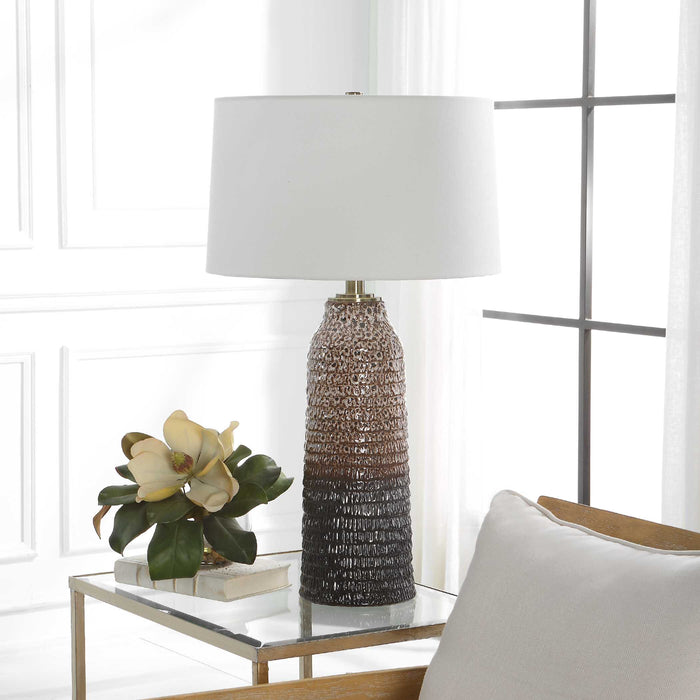 Padma One Light Table Lamp Brushed Brass-Lamps-Uttermost-Lighting Design Store