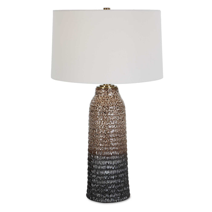 Padma One Light Table Lamp Brushed Brass-Lamps-Uttermost-Lighting Design Store