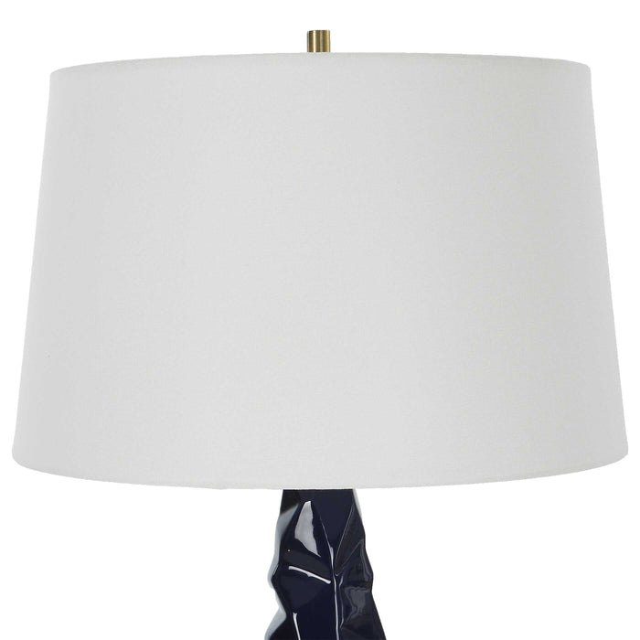 Kavos One Light Table Lamp Brushed Brass-Lamps-Uttermost-Lighting Design Store