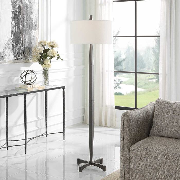 Counteract One Light Floor Lamp Aged Black-Lamps-Uttermost-Lighting Design Store